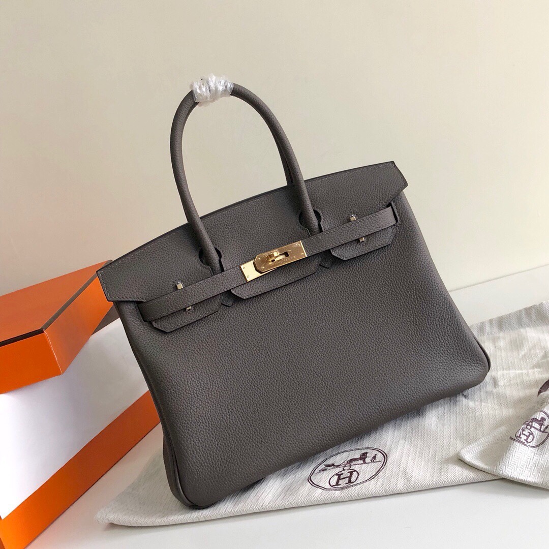 Hermes Birkin 35CM Togo Leather Handbag Dark Grey